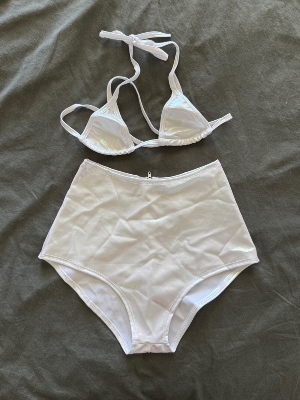 Iridescent White Bikini Festival Set